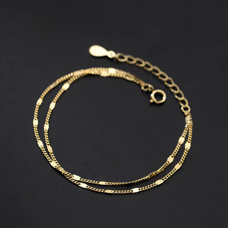Glow Minimal – Stainless Steel Double-Layer Chain Bracelet for Women